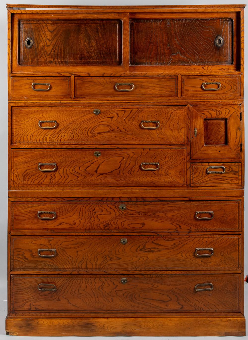 JAPANESE ELM TANSU, 66 X 48 1/4 X
