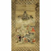 JAPANESE EMBROIDERED SILK BUDD