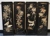 JAPANESE EMBROIDERED SILK FOUR