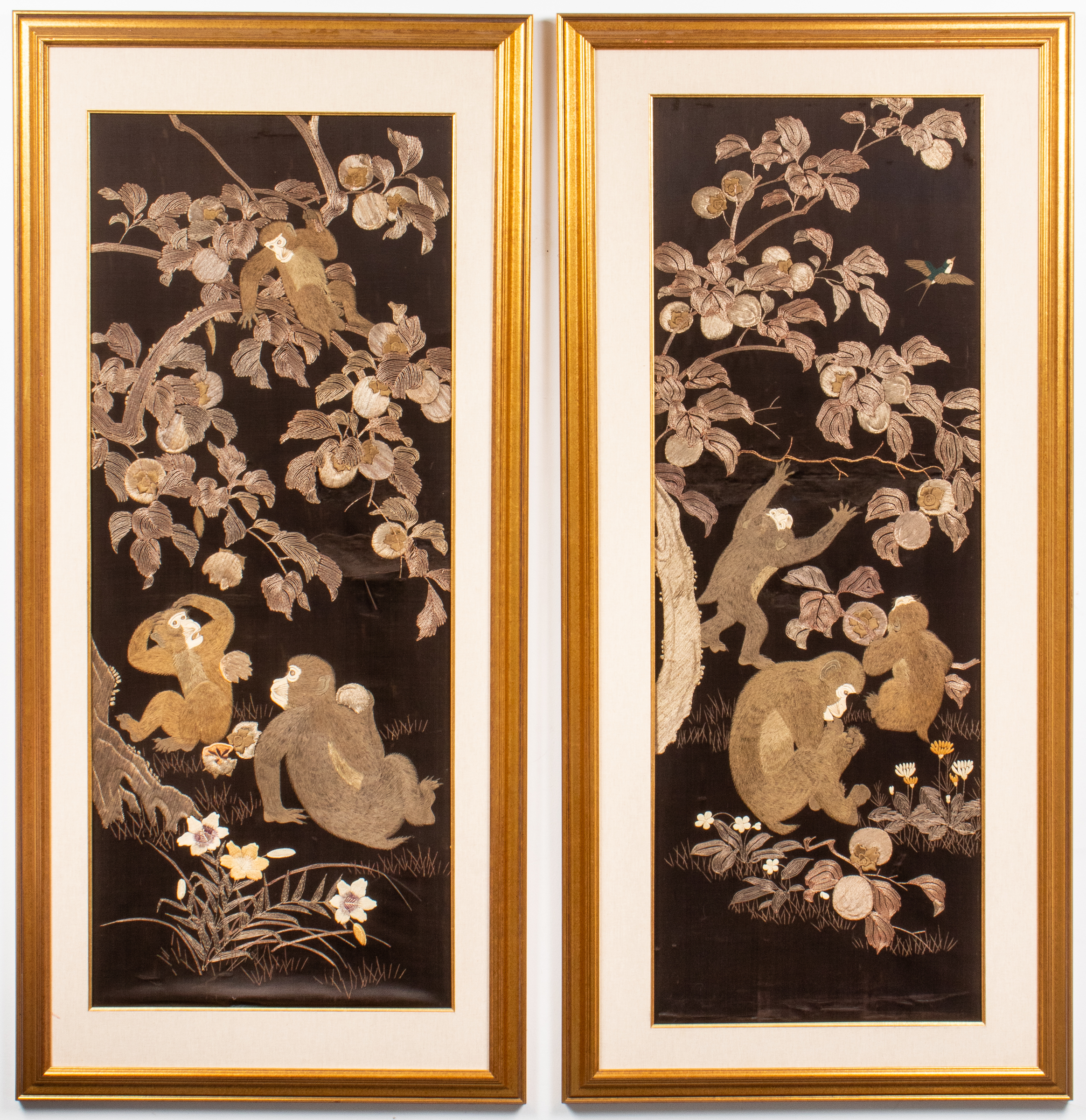 JAPANESE EMBROIDERED SILK PANELS