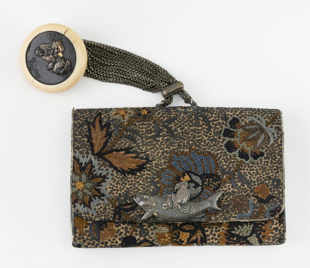 JAPANESE EMBROIDERED SILK TOBACCO