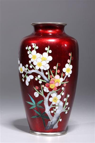 Japanese enameled cloisonne vase