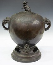 JAPANESE FIGURAL BRONZE TEMPLE