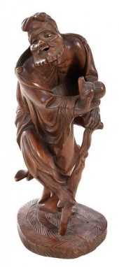 JAPANESE FIGURAL ROOT CARVINGc