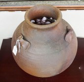 JAPANESE FIRE GLAZED RED STONE