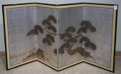 JAPANESE FOUR-FOLD TABLE SCREE