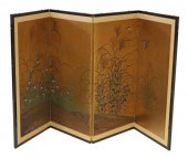 JAPANESE FOUR-PANEL GILT FOLIA