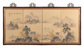 JAPANESE FOUR-PANEL PAINTED TE