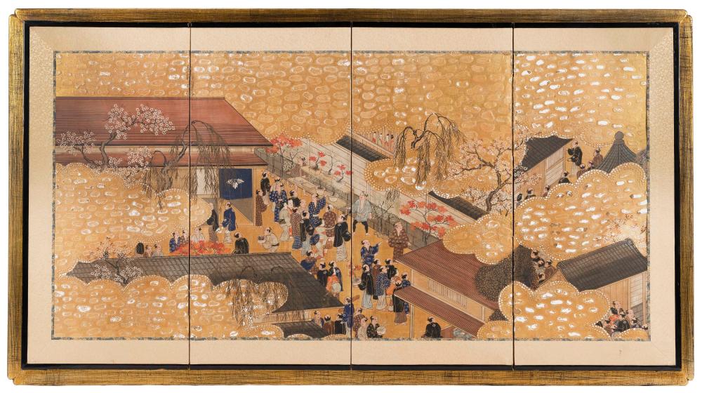 JAPANESE FOUR-PANEL TEA SCREEN