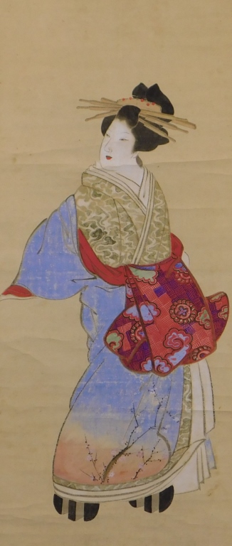JAPANESE GEISHA HANGING WALL SCROLL
