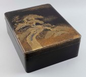 JAPANESE GILT AND BLACK LACQUE