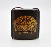 JAPANESE GILT AND BLACK LACQUE