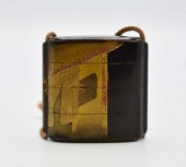 JAPANESE GILT AND BLACK LACQUE