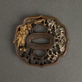 JAPANESE GILT BRONZE TSUBA Jap