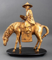 JAPANESE GILT CAST IRON SCHOLA