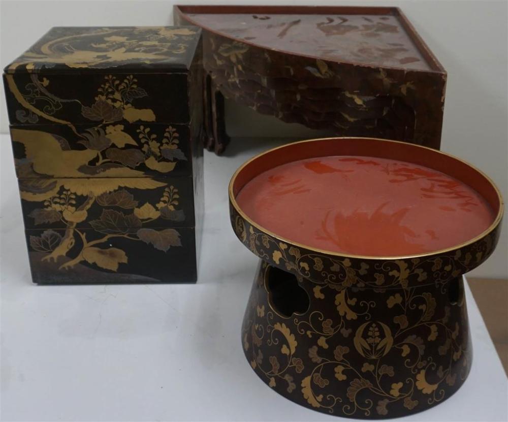 JAPANESE GILT DECORATED LACQUER
