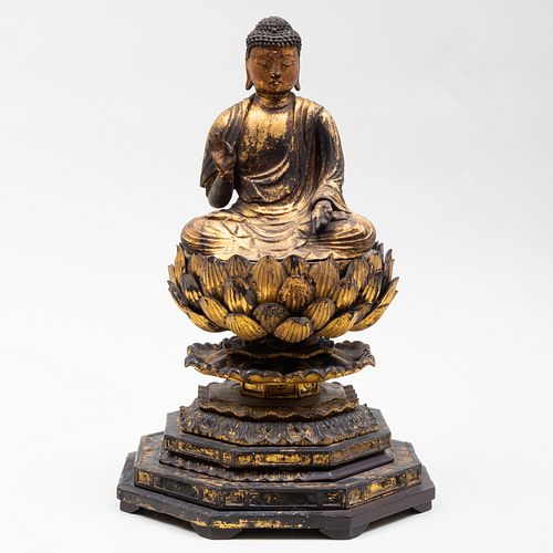 JAPANESE GILT-LACQUER FIGURE OF