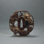 JAPANESE GILT METAL TSUBA Japa
