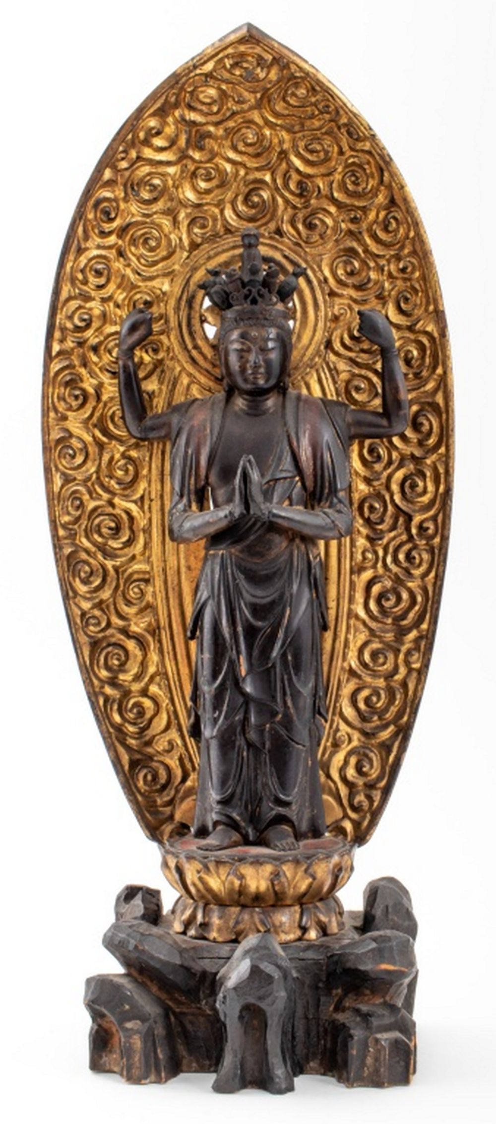 JAPANESE GILT WOOD AMIDA BUDDHA