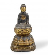 JAPANESE GILT WOOD BUDDHA FIGU