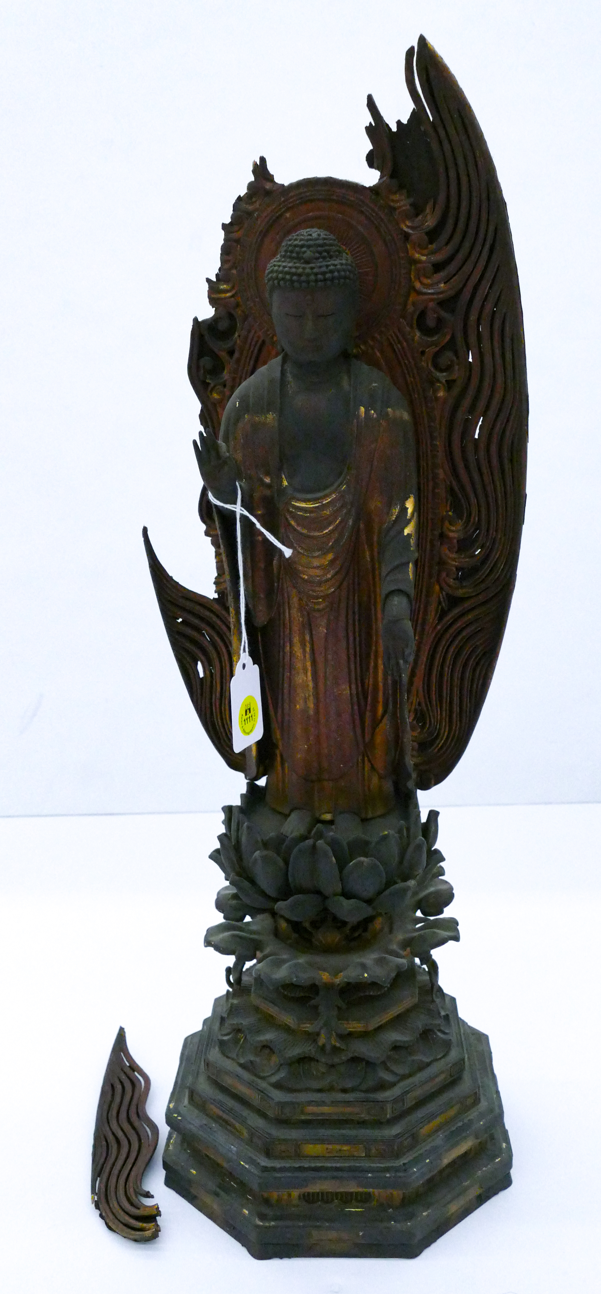 Japanese Gilt Wood Standing Amida