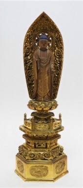 JAPANESE GILT WOOD STANDING BO