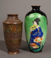 JAPANESE GINBARI CLOISONNE VAS