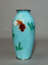 JAPANESE GINBARI CLOISONNE VAS
