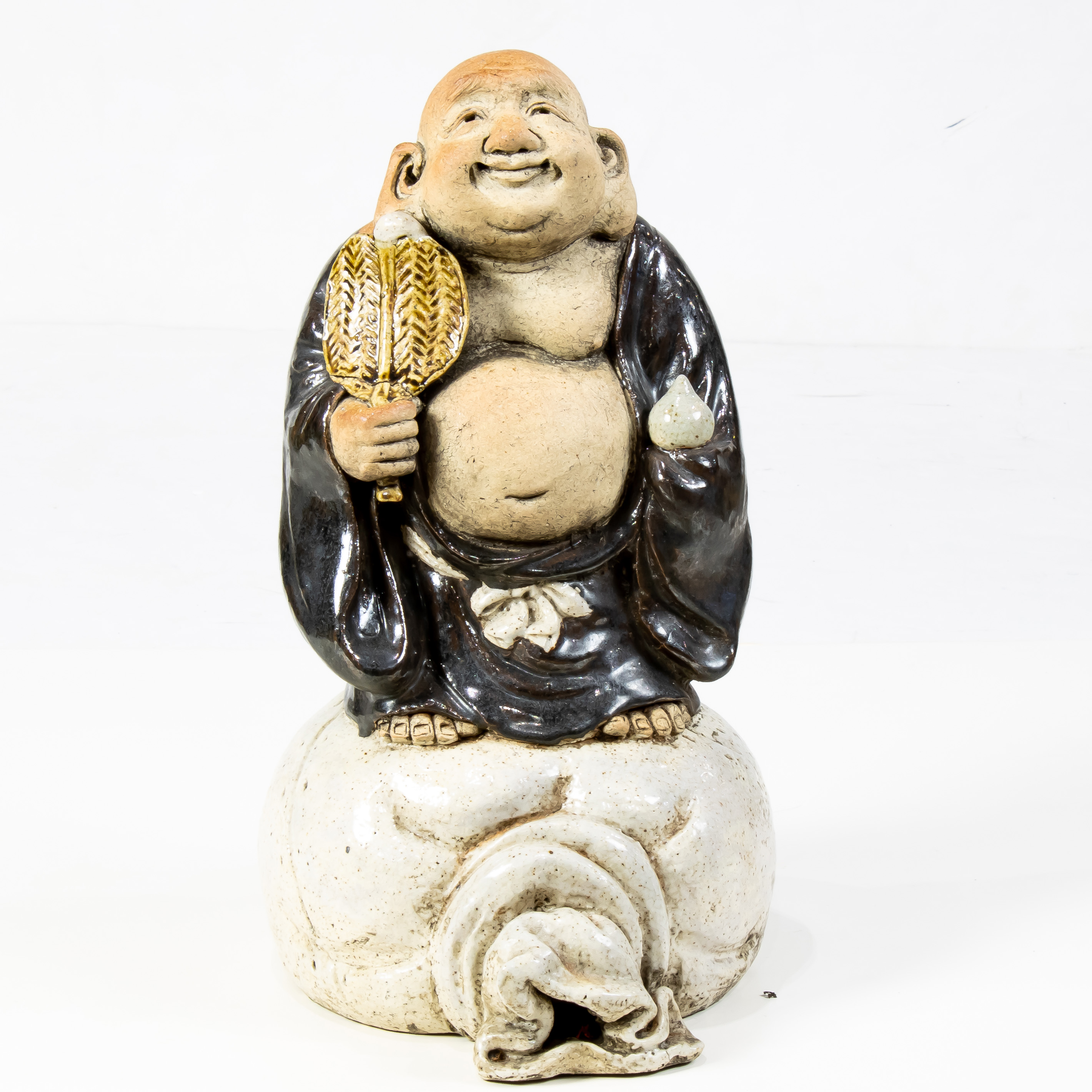 JAPANESE GLAZED CERAMIC FIGURE OF