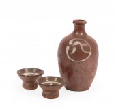 JAPANESE GLAZED POTTERY SAKE B