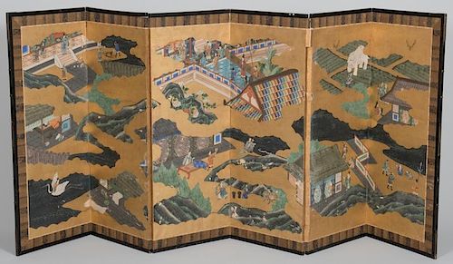 JAPANESE GOLD LEAF SCREEN, EDO