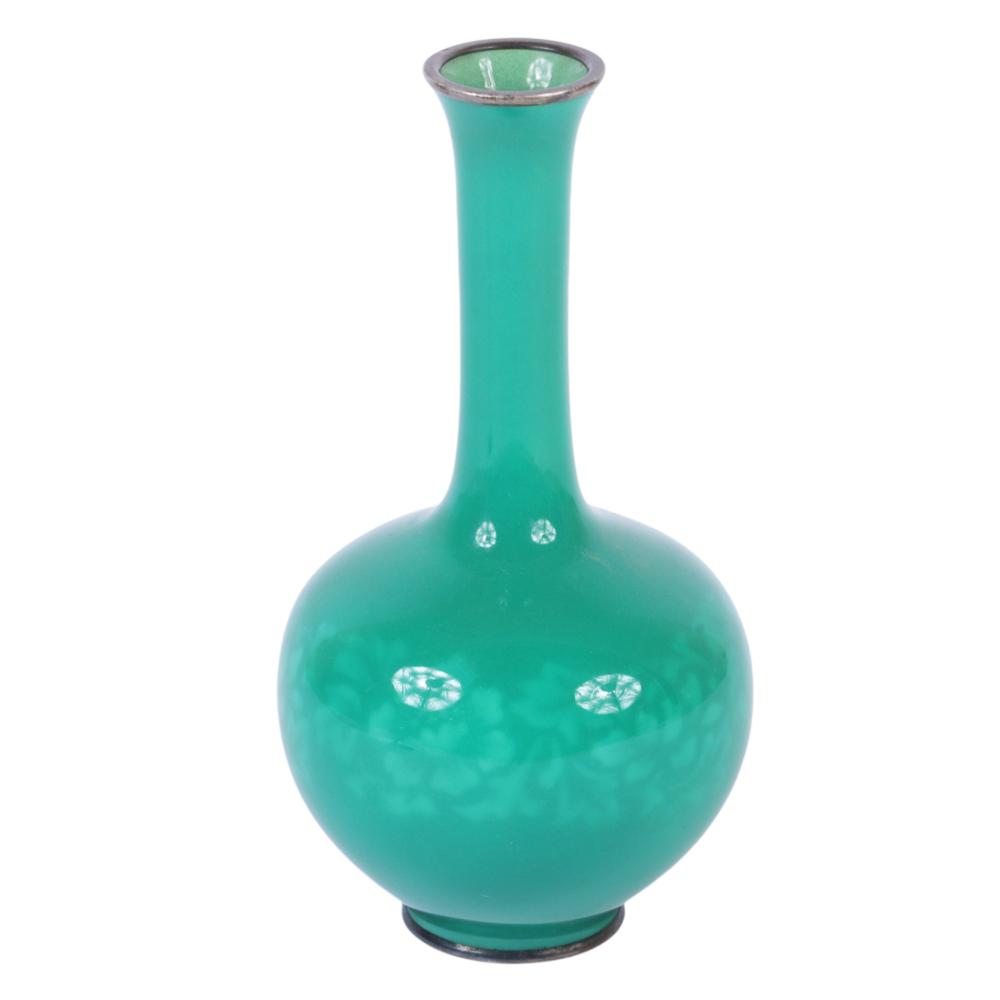 JAPANESE GREEN ENAMEL CLOISONNE