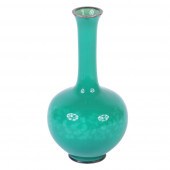 JAPANESE GREEN ENAMEL CLOISONN