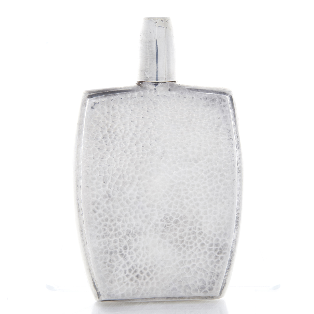 JAPANESE HAMMERED SILVER HIP FLASK,