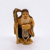 JAPANESE HAND CARVED BONE FUKU