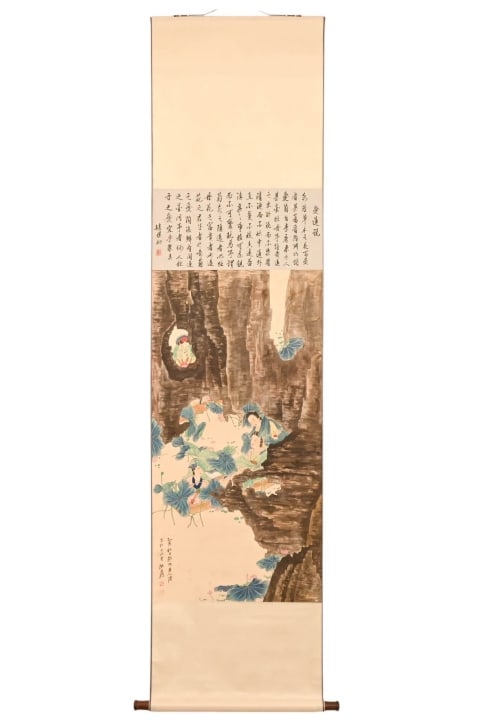 JAPANESE HAND PAINTED SCROLL