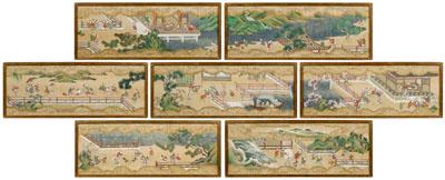 Japanese hand scroll, ink and color