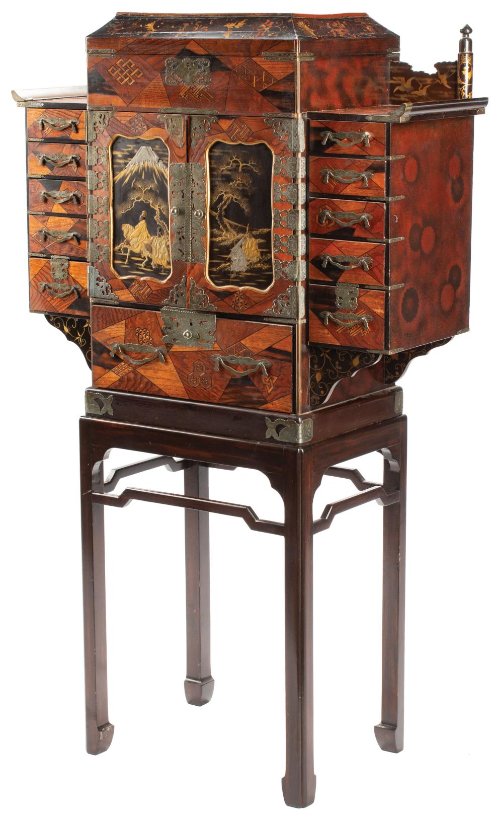 JAPANESE HARDWOOD CABINET ON