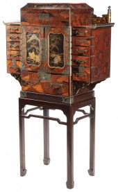 JAPANESE HARDWOOD CABINET ON S