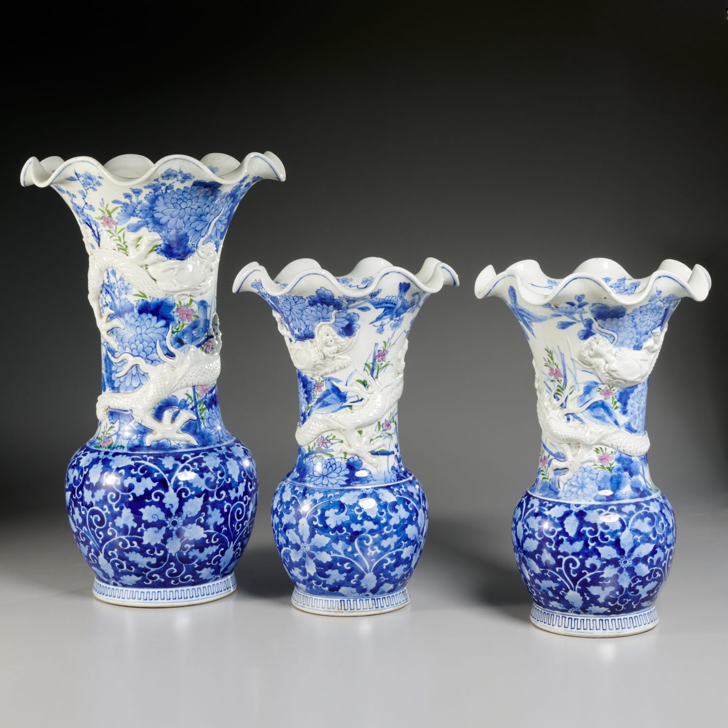 JAPANESE HIRADO PORCELAIN (3) PIECE