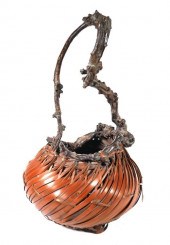 JAPANESE IKEBANA WOVEN BASKETB