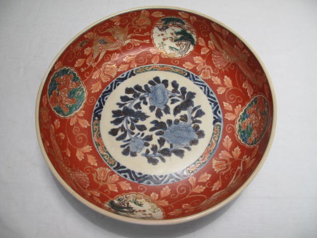 Japanese Imari bowl with iron red