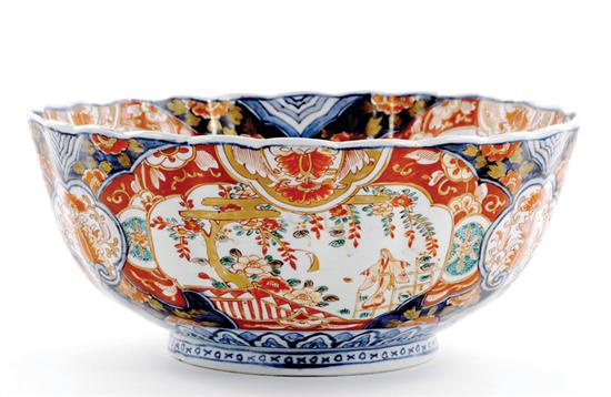 Japanese Imari porcelain punch bowl