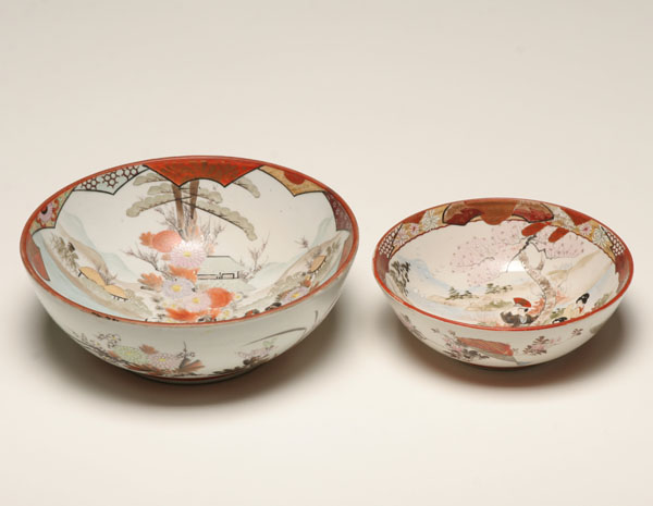 Japanese imari porcelain; two bowls
