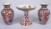 Japanese imari tassa and pair