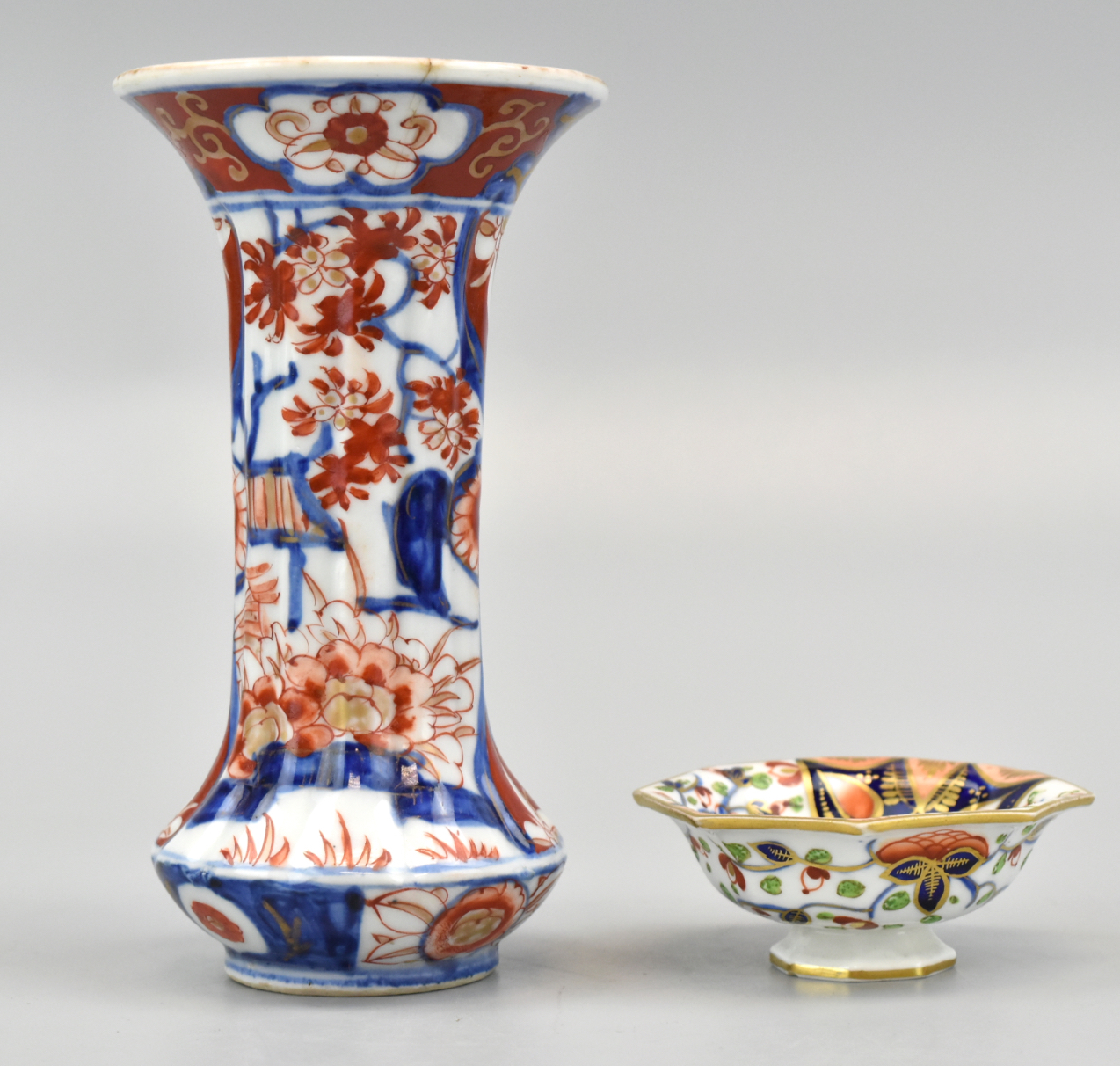 JAPANESE IMARI VASE & SMALL