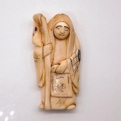 JAPANESE INKED CARVED BONE ROT