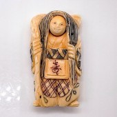 JAPANESE INKED CARVED BONE ROT