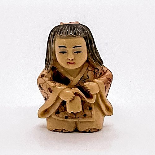 JAPANESE INKED RESIN NETSUKE