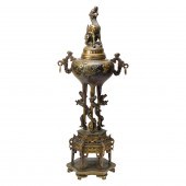 JAPANESE INLAID BRONZE KORO AN